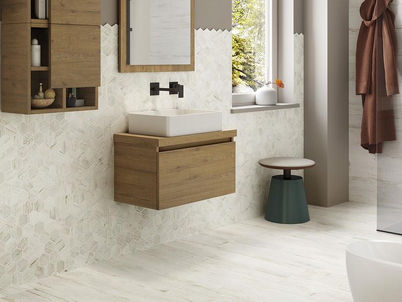 Meuble salle de bains compact Qubo 70x38 cm 1 tiroir avec plan H4,5 Sherwood | IperCeramica