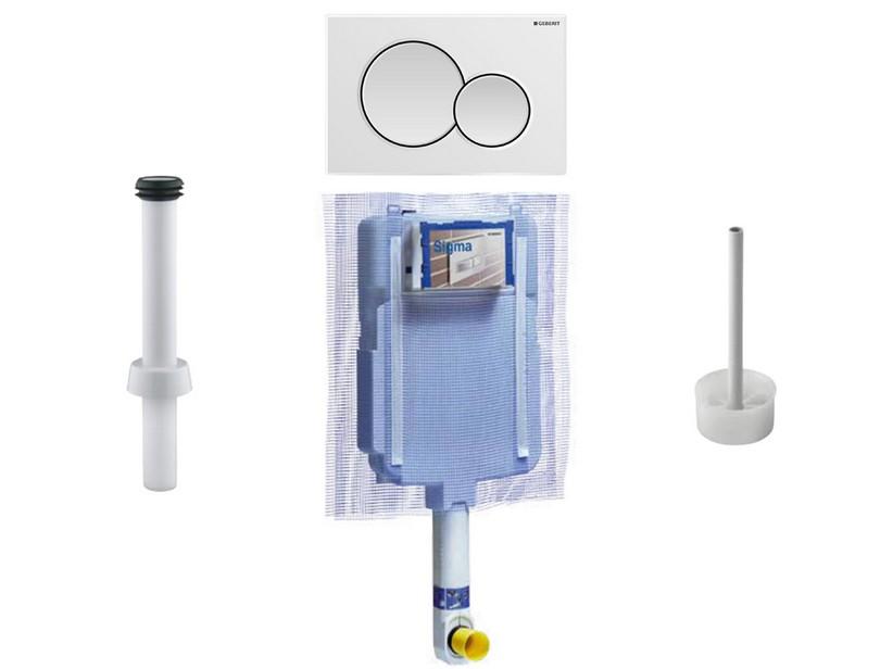 GEBERIT® Réservoir à encastrer SIGMA8 avec plaque de commande 2 boutons blanc pour WC à poser Rimless/vortex | IperCeramica