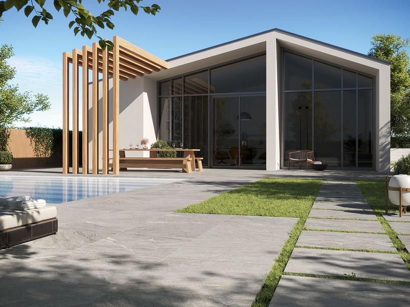 Carrelage extérieur Alpes Grey XOUT 60x60 grès cérame ép. 20 mm effet pierre gris | IperCeramica