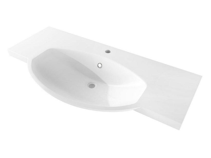 Plan vasque à encastrer Alyssa 101x49 en résine blanc brillant | IperCeramica