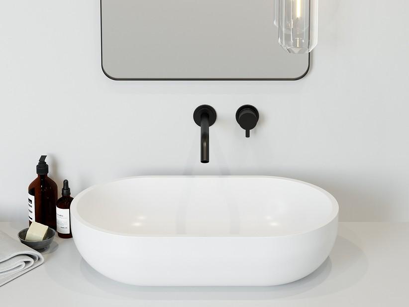Vasque à poser Norimberga 60x35 H17 cm résine blanc brillant | IperCeramica