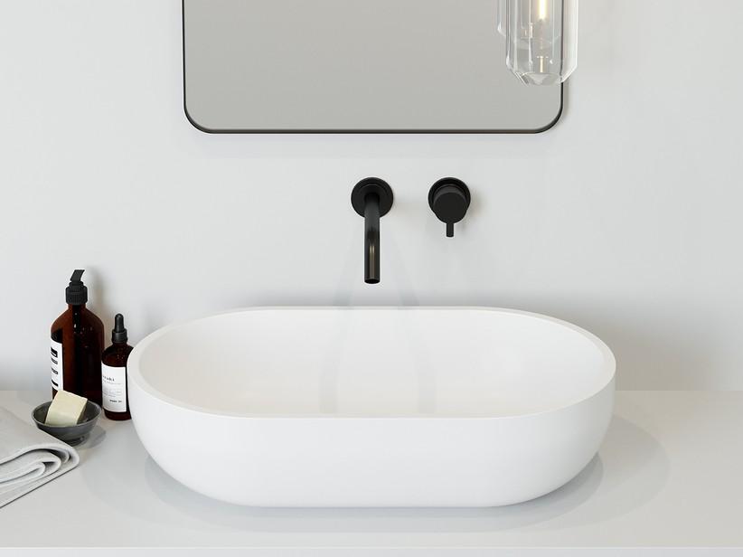 Vasque à poser Norimberga 60x35 H17 cm résine blanc mat | IperCeramica