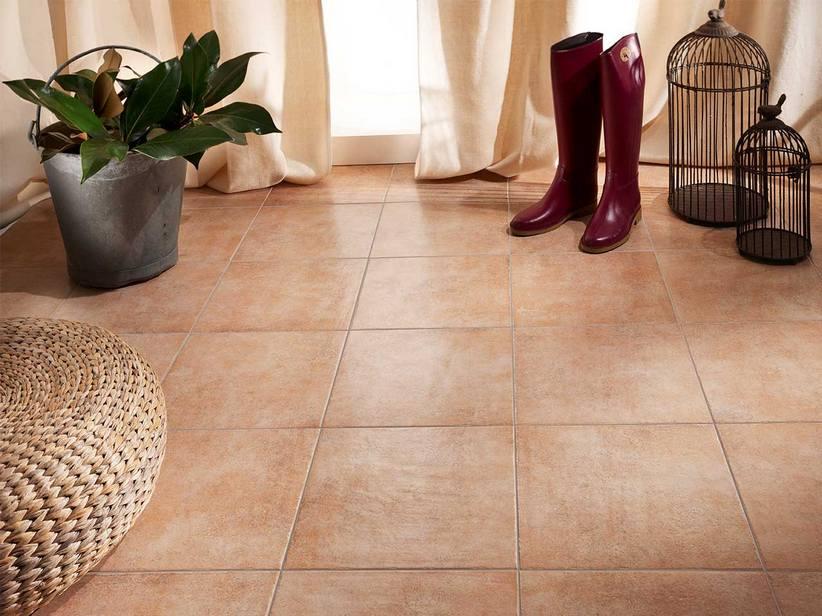 Carrelage Portici Corallo 30,5x30,5 grès cérame effet terre cuite rosée | IperCeramica