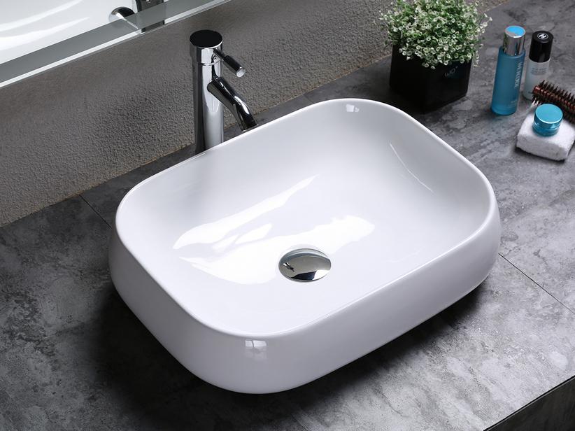 Vasque à poser Arno 56x42 h14,5 en céramique blanc brillant | IperCeramica