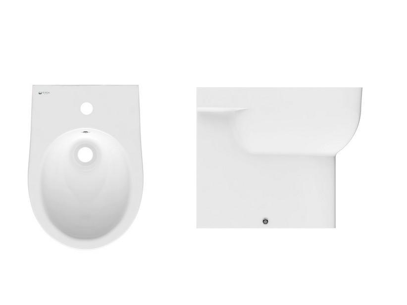 Bidet à poser Astra adossé au mur blanc brillant | IperCeramica