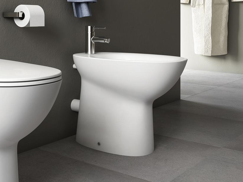 Bidet à poser Berna non adossé au mur blanc brillant | IperCeramica