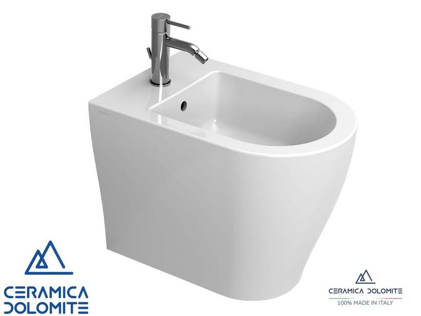 Bidet à poser Roma adossé au mur blanc brillant | IperCeramica