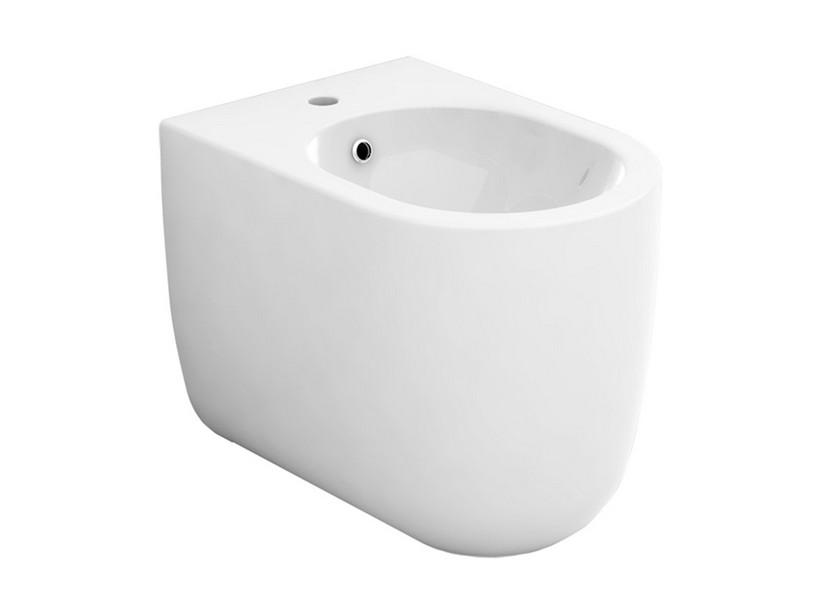 Bidet à poser Solana 52x36 cm adossé au mur blanc brillant | IperCeramica