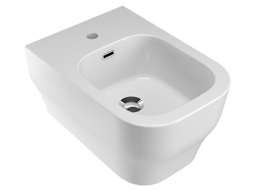 Bidet suspendu Ether 52x36 cm blanc brillant | IperCeramica