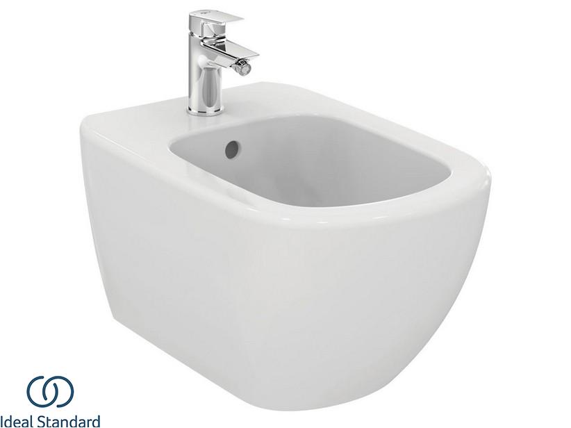 Bidet suspendu Ideal Standard® Tesi 2016 monotrou blanc brillant | IperCeramica