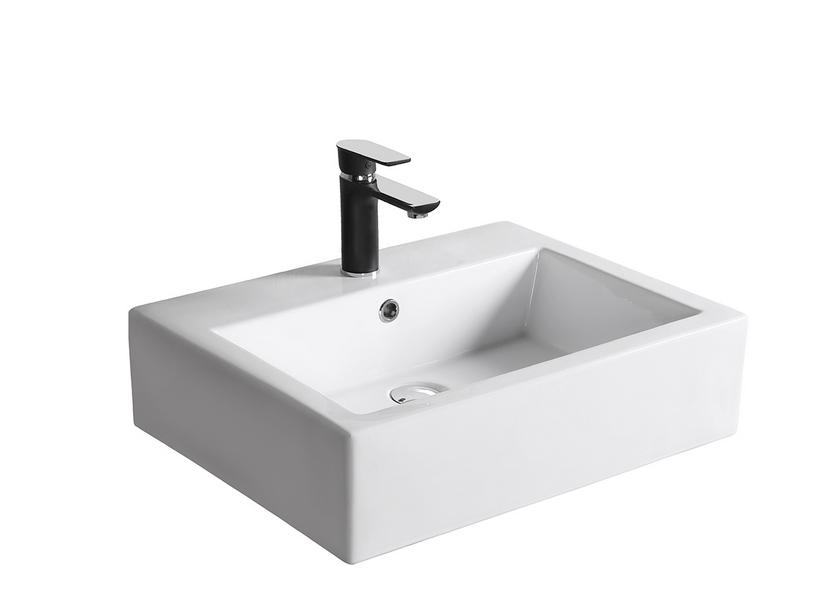 Lavabo suspendu/à poser Brenta 57,5x45,5 en céramique blanc brillant | IperCeramica