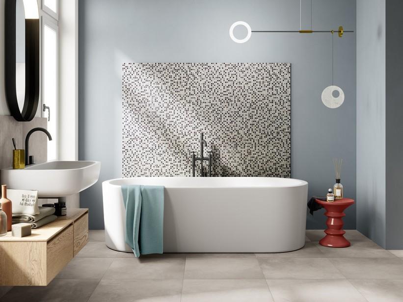 Mosaïque verre et marbre Bukara Cenere 30x30 gris | IperCeramica