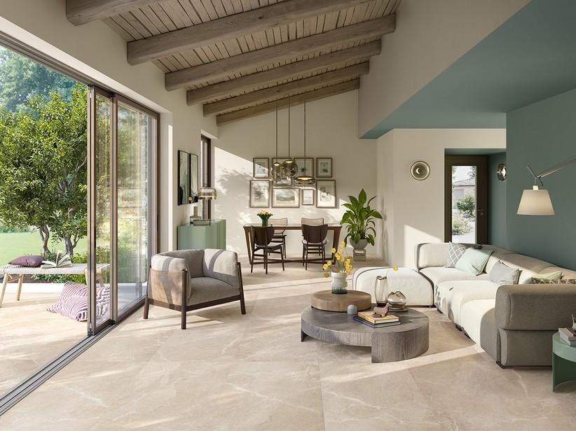 Carrelage Cardiff Sand 60x120 grès cérame effet ardoise beige | IperCeramica