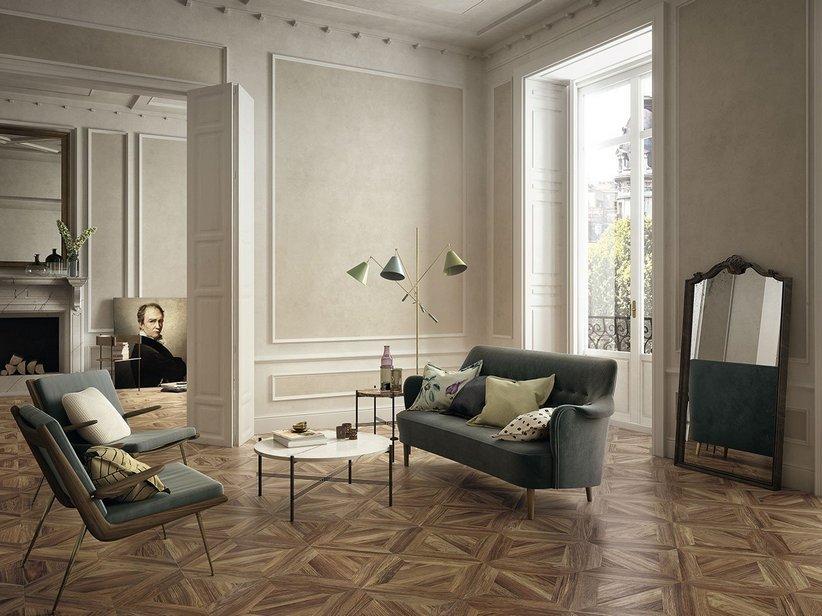 Carrelage Chateaux Brun 60x60 grès cérame effet parquet marron | IperCeramica