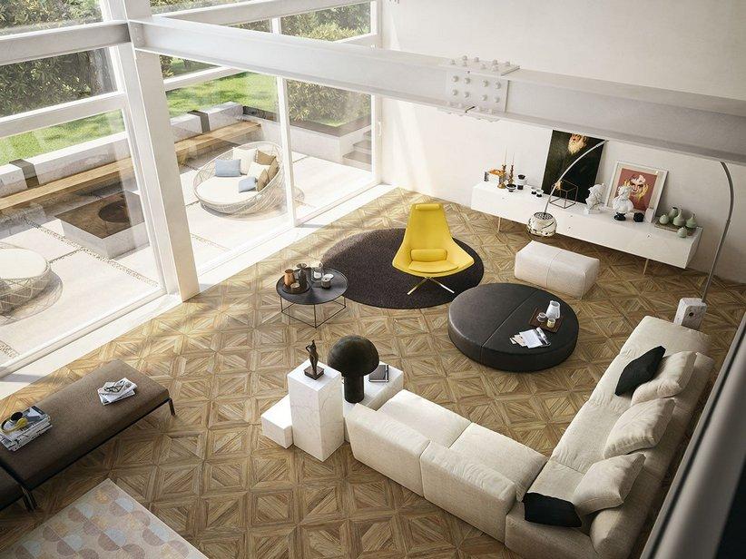 Carrelage Chateaux Noisette 60x60 grès cérame effet parquet marron | IperCeramica