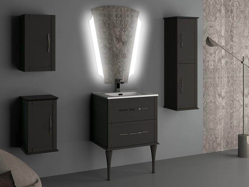 Meuble salle de bain sur pied Classic 60 cm avec 2 tiroirs graphite mat et lavabo unitop en céramique | IperCeramica