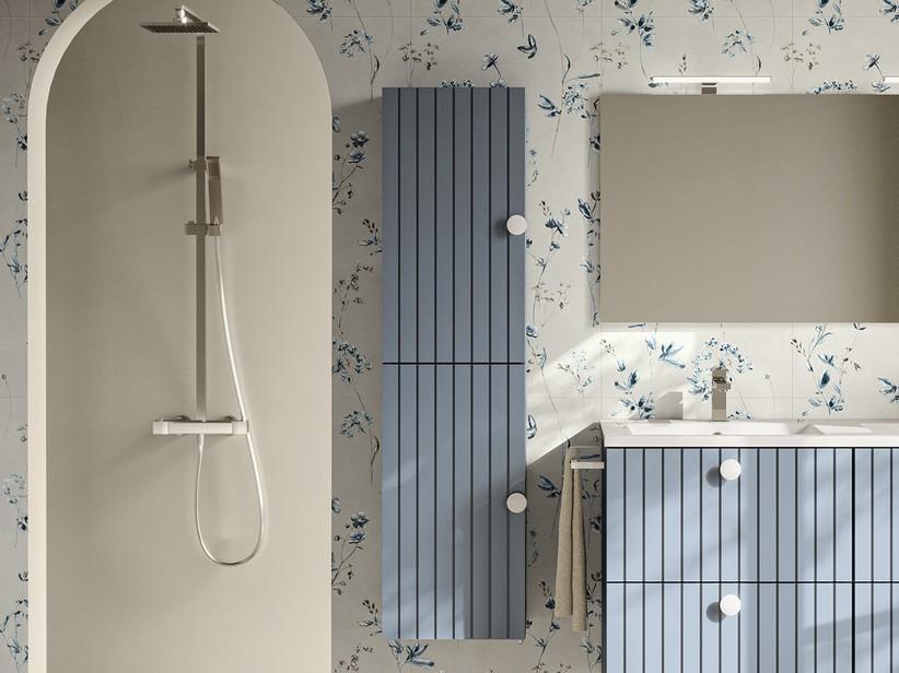 Colonne de salle de bains LERICI H140 avec 2 portes bleu mat | IperCeramica