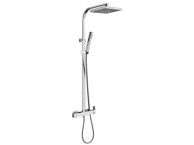 Colonne de douche Odette avec pomme haute de douche carrée chrome | IperCeramica