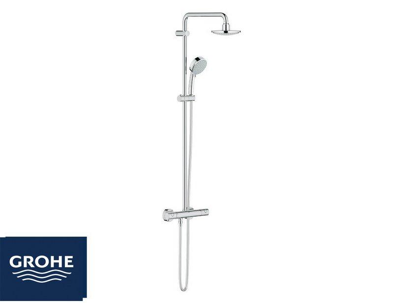 Colonne de douche Grohe® Tempesta 160 avec mitigeur thermostatique et pomme haute de douche ronde chrome | IperCeramica