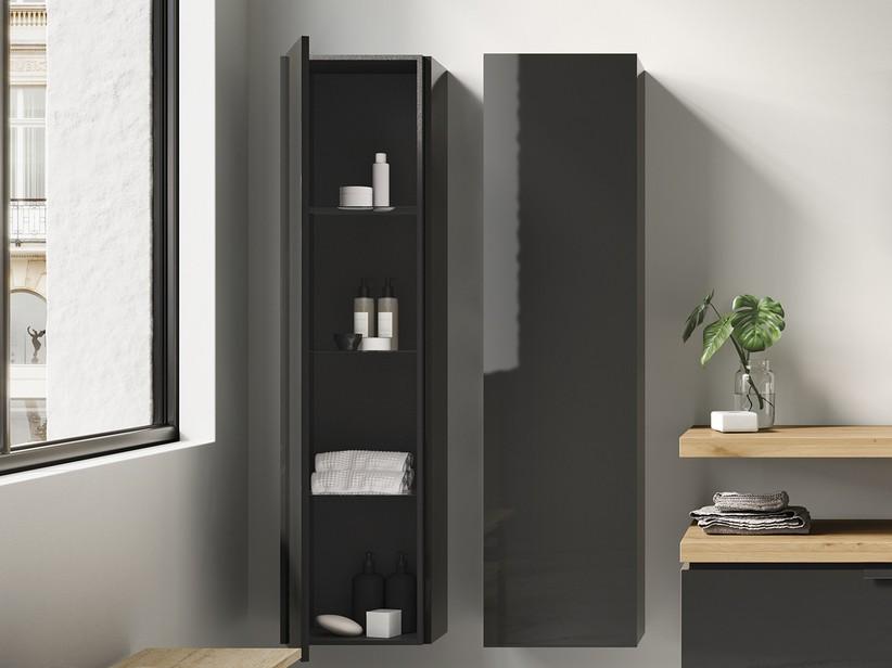 Colonne murale TOUCH L36xP25xH138 cm 1 porte anthracite brillant | IperCeramica
