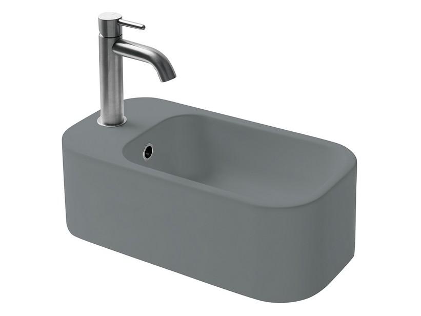 Lavabo lave-mains suspendu gche. Cosa 48x25 en céramique gris mat | IperCeramica