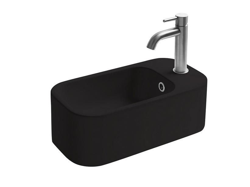 Lavabo lave-mains suspendu dte. Cosa 48x25 en céramique noir mat | IperCeramica