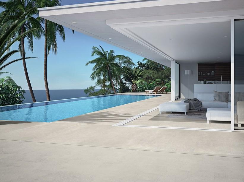 Carrelage extérieur Crossing White XOUT 60,5x60,5 grès cérame ép. 20 mm rectifié effet béton | IperCeramica