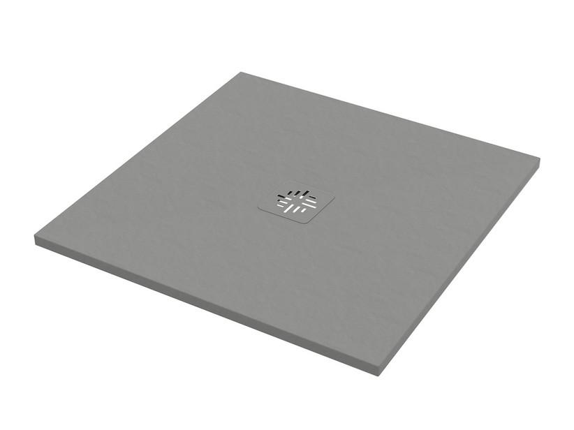 Receveur de douche Crypto 80x80 H2,5 cm résine effet pierre gris | IperCeramica