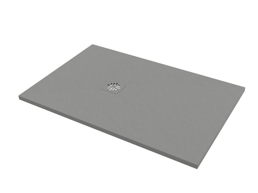 Receveur de douche Crypto 90x120 H2,5 cm résine effet pierre gris | IperCeramica