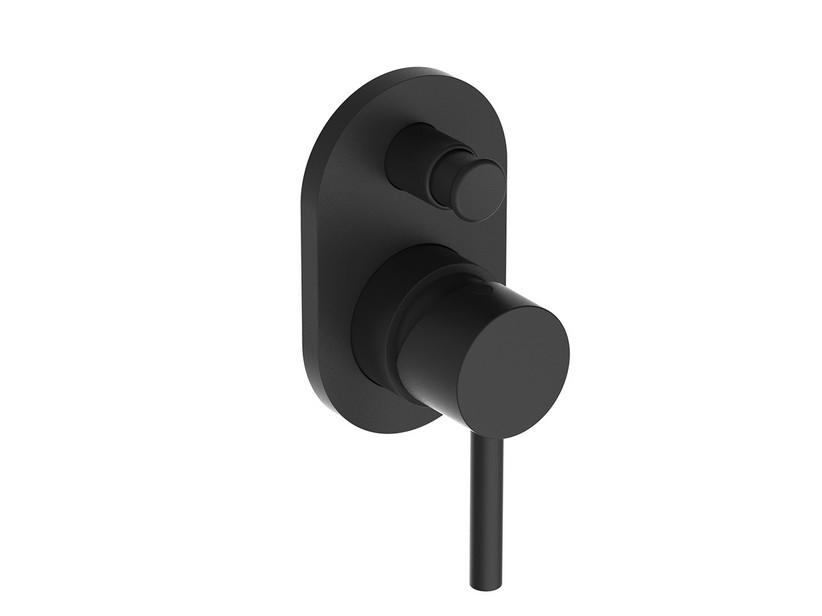 Mitigeur monocommande douche à encastrer avec inverseur 2 voies Detroit noir mat | IperCeramica