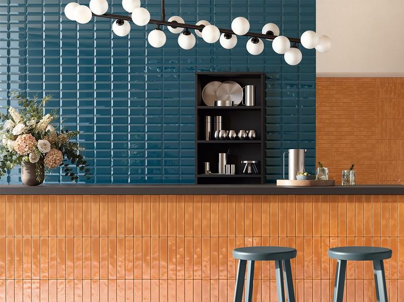 Carrelage Diamante Teal 7,5x15 métro bleu pétrole | IperCeramica