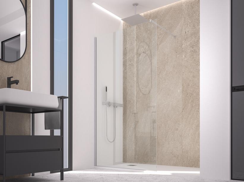 Paroi de douche à l'italienne Zen 90 cm h200 Ext 88/90 verre transparent 6 mm Silver | IperCeramica