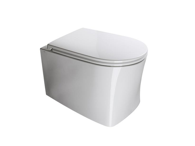 WC suspendu Dp sans bride adossé au mur sortie horizontale/verticale blanc brillant | IperCeramica