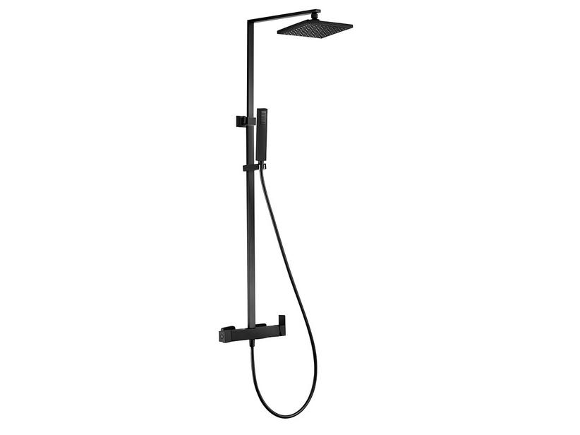 Colonne de douche Erika avec pomme haute de douche carrée noire mate | IperCeramica