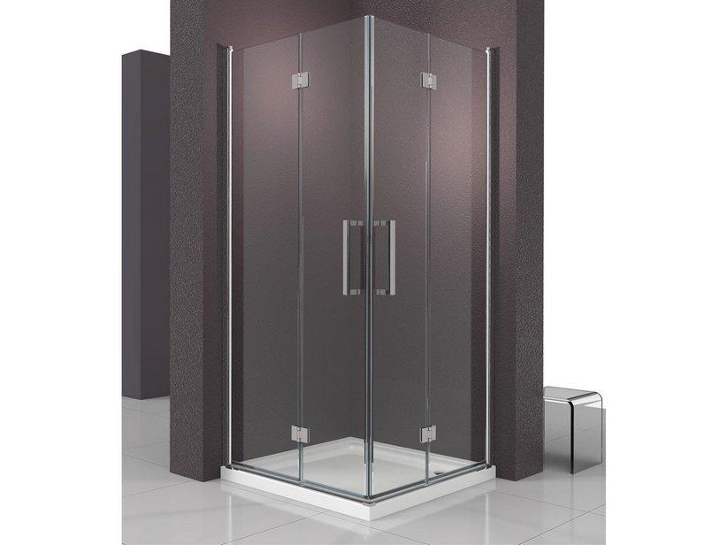 Cabine de douche d'angle Fantasy2 70x70 h192 portes pliantes verre transparent chrome 6 mm | IperCeramica