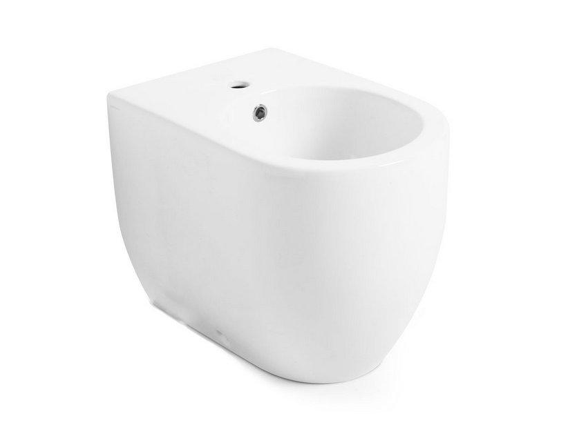 Bidet à poser Flo 56 adossé au mur blanc brillant | IperCeramica