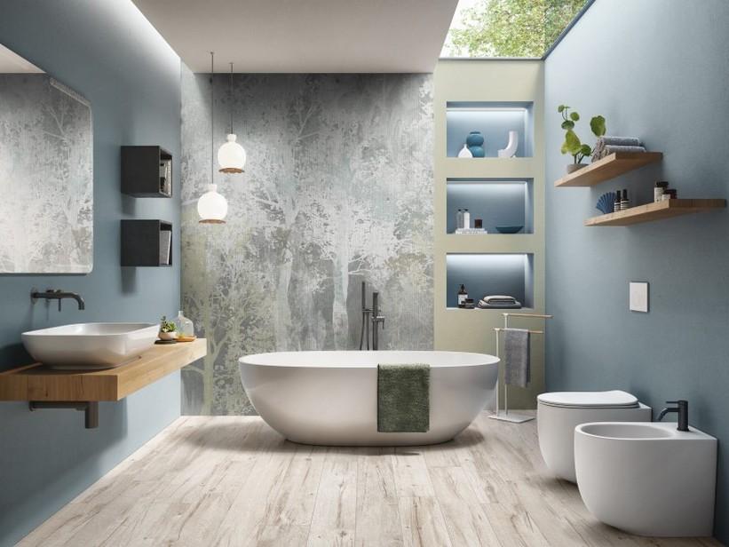 Papier Peint Panorama - Fronda Blue | IperCeramica