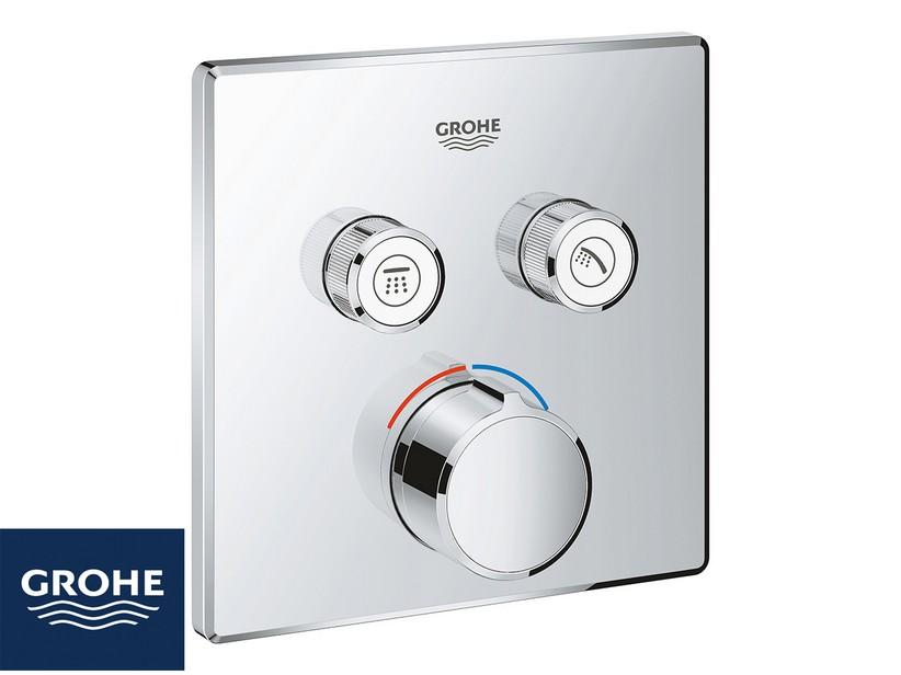 Mitigeur de douche encastré Grohe Smartcontrol Cube monocommande avec inverseur 2 voies chrome | IperCeramica