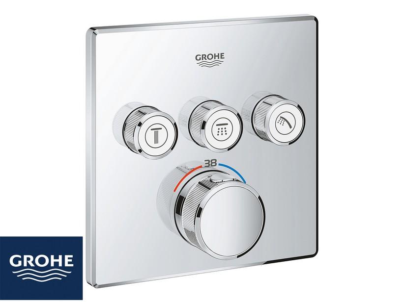 Mitigeur de douche encastré Grohe Smartcontrol Cube thermostatique avec inverseur 3 voies chrome | IperCeramica