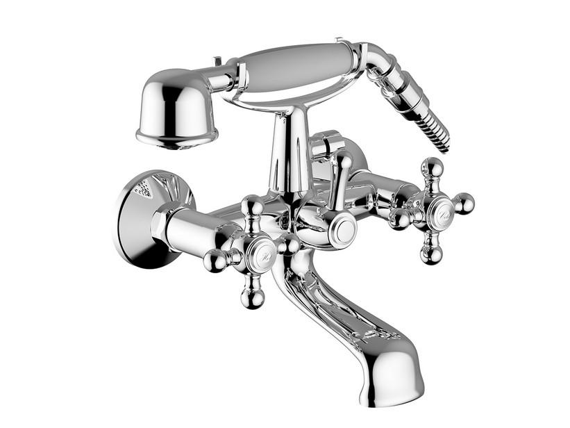 Mélangeur mural de baignoire Memphis avec combiné douche chrome | IperCeramica