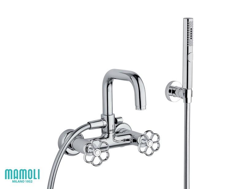 Mitigeur baignoire mural Hipster avec accessoires chrome | IperCeramica