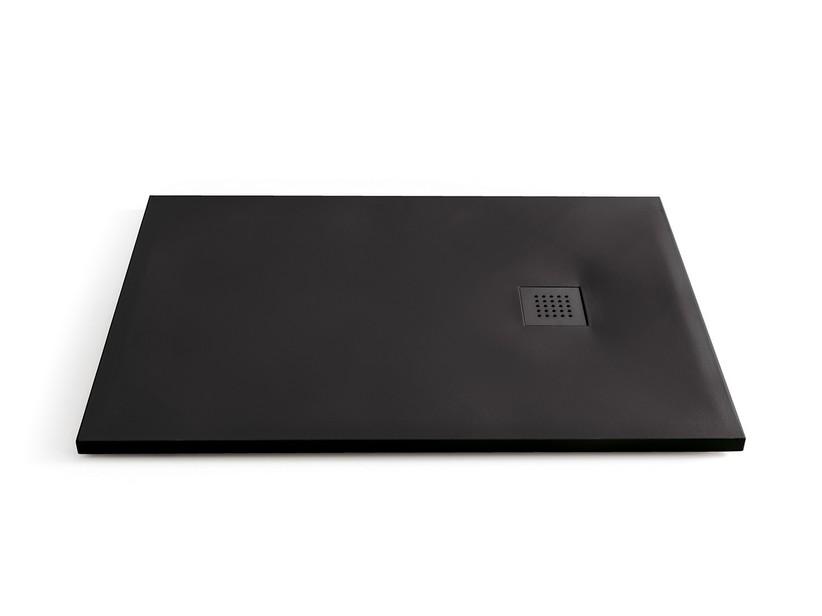 Receveur de douche Kalahari 100x70 cm céramique effet sablé noir | IperCeramica