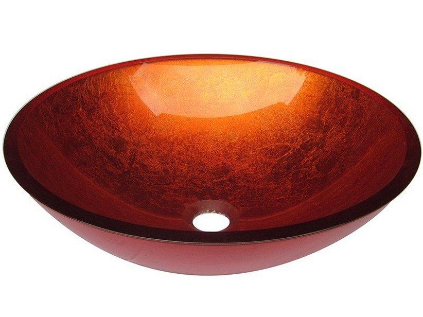 Vasque à poser Pureglass Ciotola Ø42x14 cm verre orange | IperCeramica