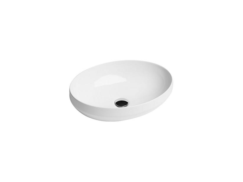 Lavabo à poser Decus ovale 50 cm en céramique blanc brillant | IperCeramica
