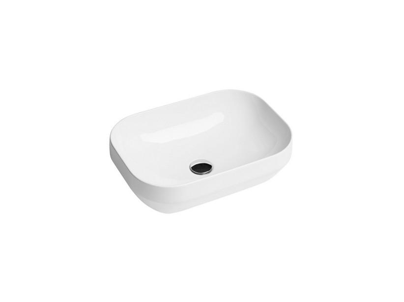 Lavabo à poser Decus rectangulaire 50 cm en céramique blanc brillant | IperCeramica