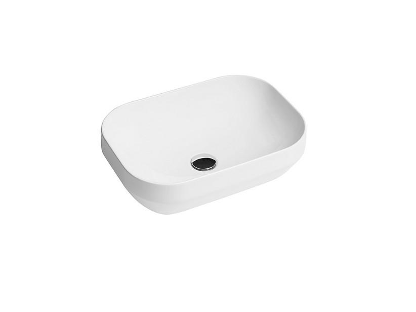 Lavabo à poser Decus rectangulaire 50 cm en céramique blanc mat | IperCeramica
