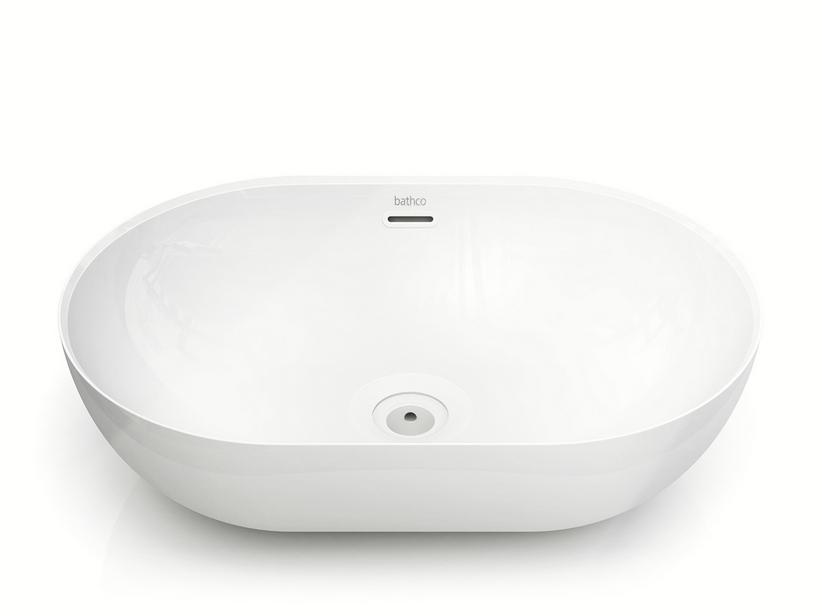 Vasque à poser design Livorno 54x36x16 en céramique blanc brillant | IperCeramica