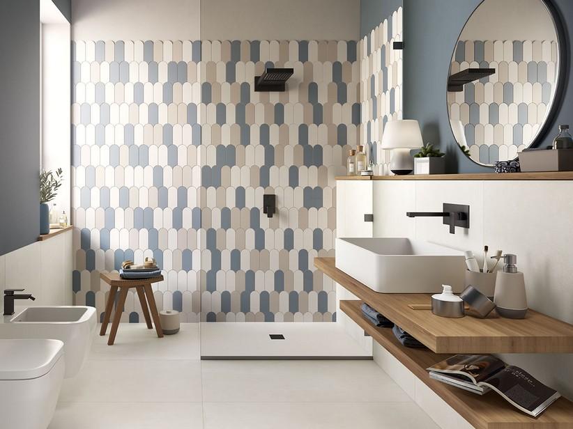 Carrelage mural Lollipop Blue 8x21,5 cm queue de paon bleu | IperCeramica
