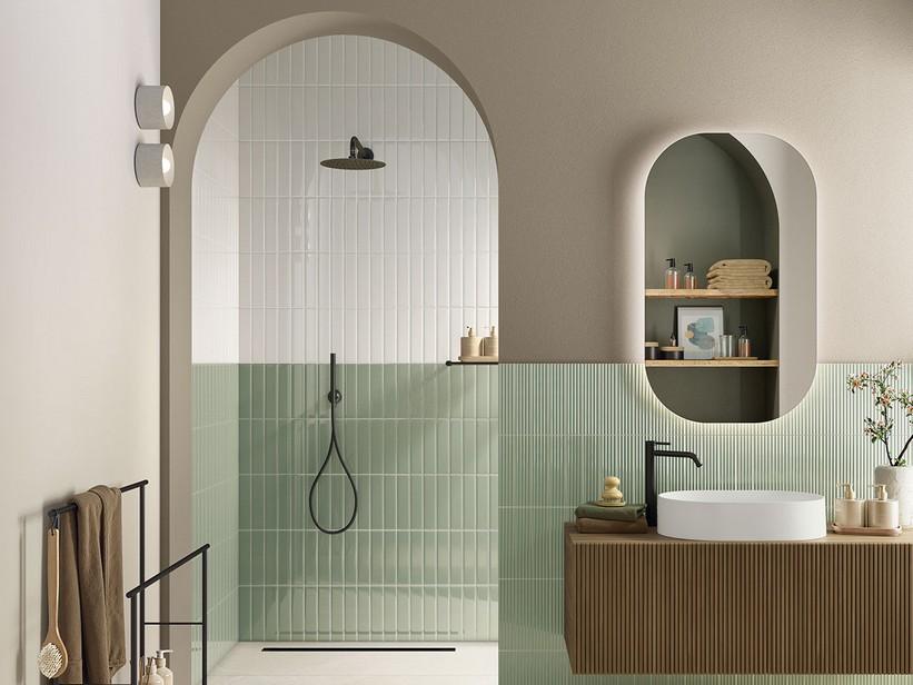 Carrelage mural Mahjong Milk Lux 6x24,6 blanc brillant | IperCeramica