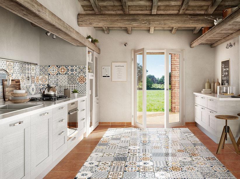 Carrelage Maiolica Sole 20,1x20,1 grès cérame brillant effet faïence | IperCeramica